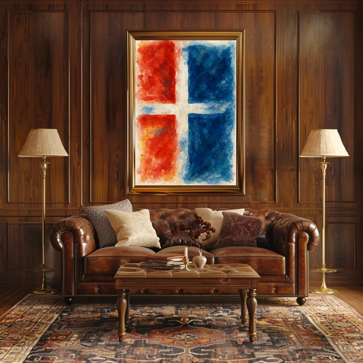 Abstract Red And Blue Composition Poster