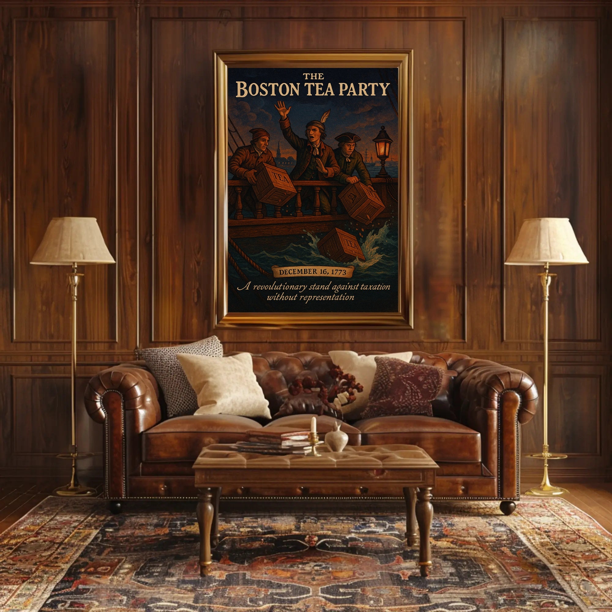 Boston Tea Party Vintage Poster Wall Art