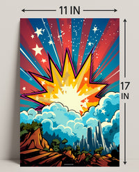 Cosmic Explosion Over Cityscape Poster