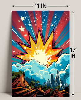 Cosmic Explosion Over Cityscape Poster