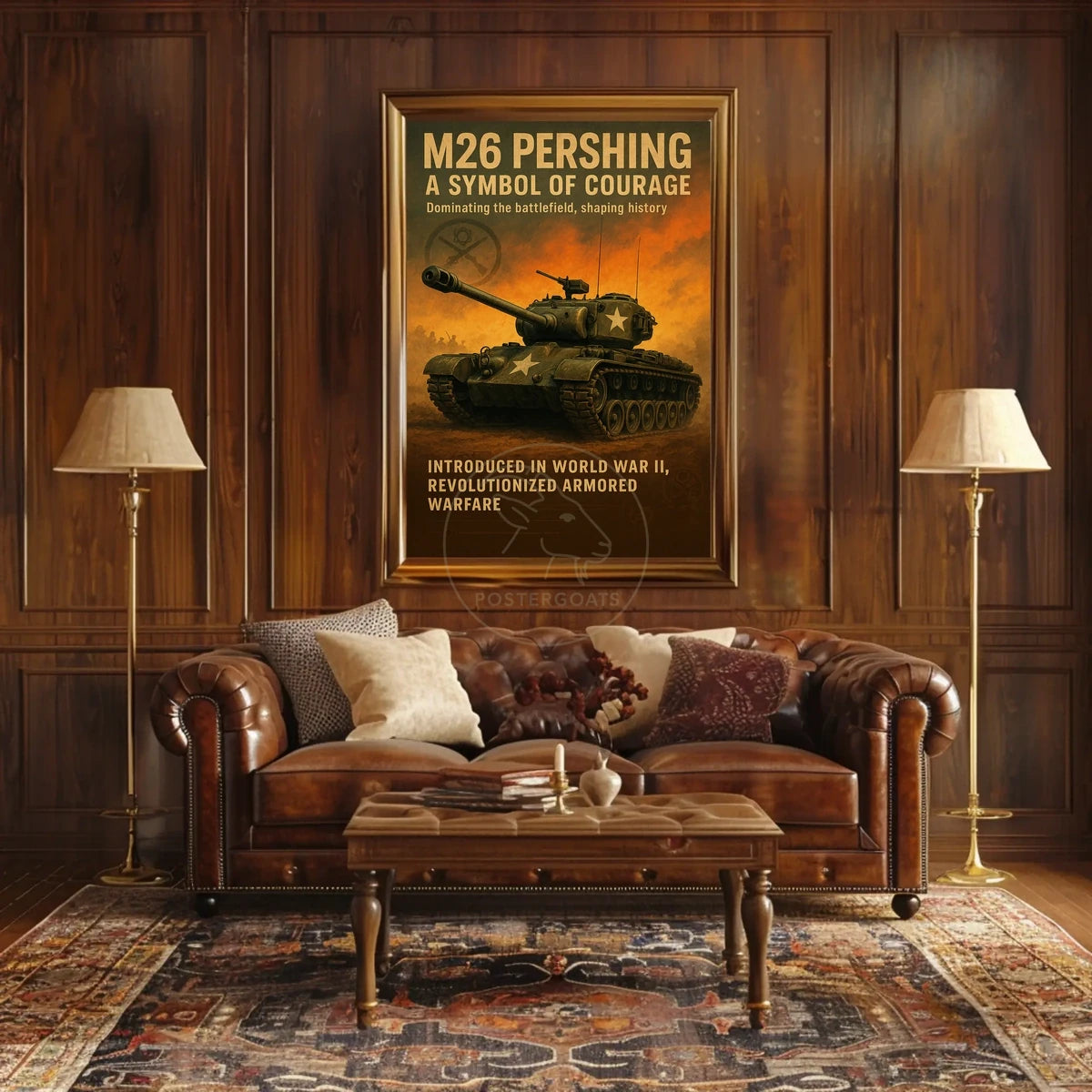 M26 Pershing Tank WWII Vintage Poster