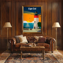 Cape Cod Lighthouse Coastal Adventure Travel Poster PosterGoat