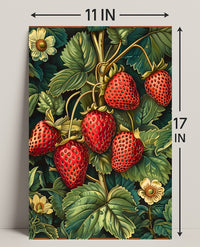 Vintage Strawberry Botanical Art Illustration Poster