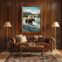 Katmai National Park Bear Poster Travel Print