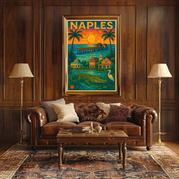 Naples Poster Vibrant Tropical Paradise Wall Art For Homes