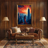 Cityscape At Sunset Poster