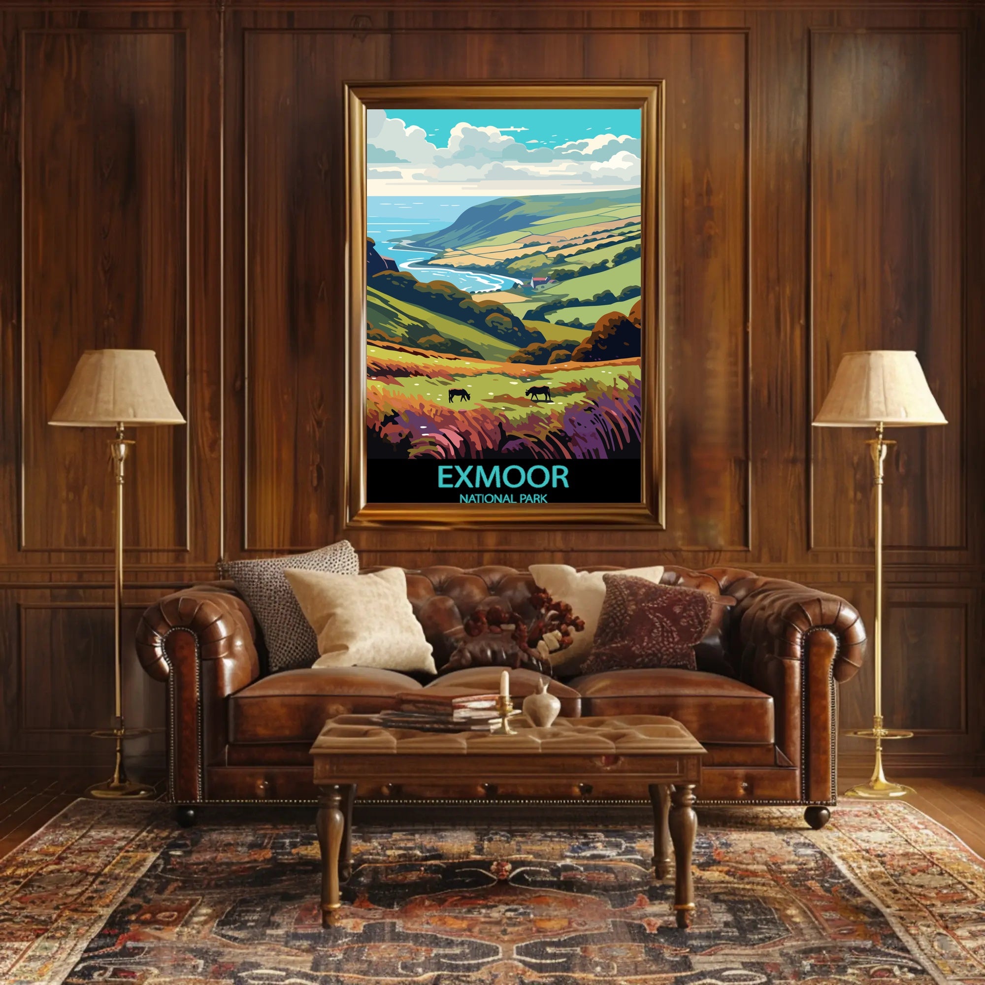 Exmoor National Park Scenic Travel Poster Print