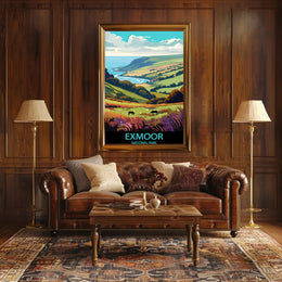 Exmoor National Park Scenic Travel Poster Print
