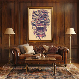 Surreal Abstract Mouths Vintage Art Poster Print PosterGoat