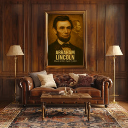 Abraham Lincoln Vintage Analog Film Aesthetic Poster Presidential Portrait Wall Art Historical Freedom Print