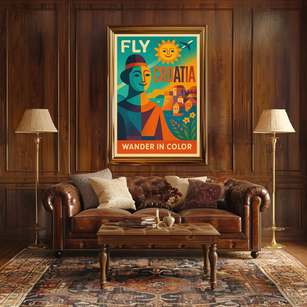 Vibrant Croatia Travel Poster for Cultural Exploration PosterGoat