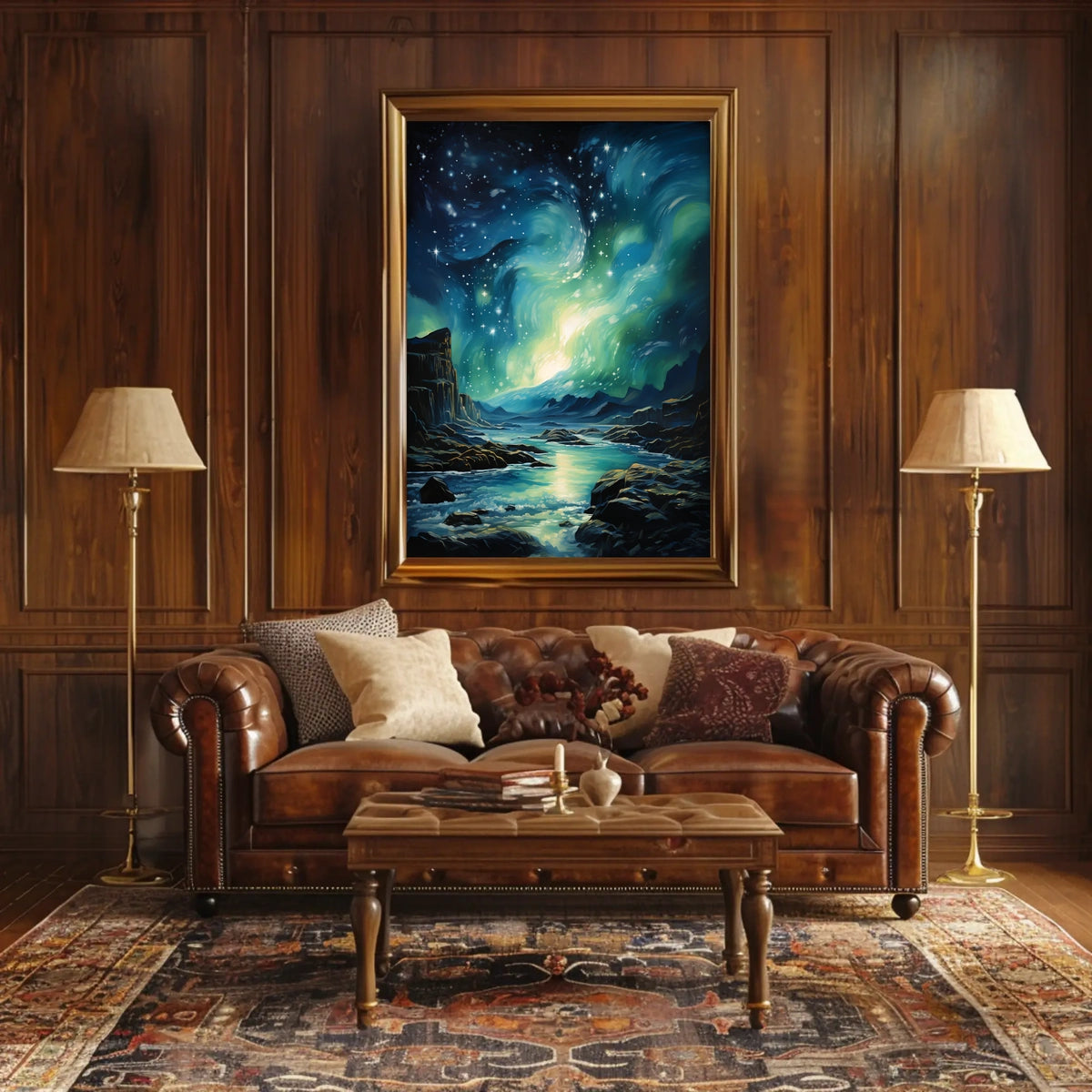 Aurora Borealis Northern Lights Landscape Artistic Poster