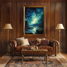 Aurora Borealis Northern Lights Landscape Artistic Poster