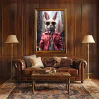 Stylish Rabbit In The City Poster