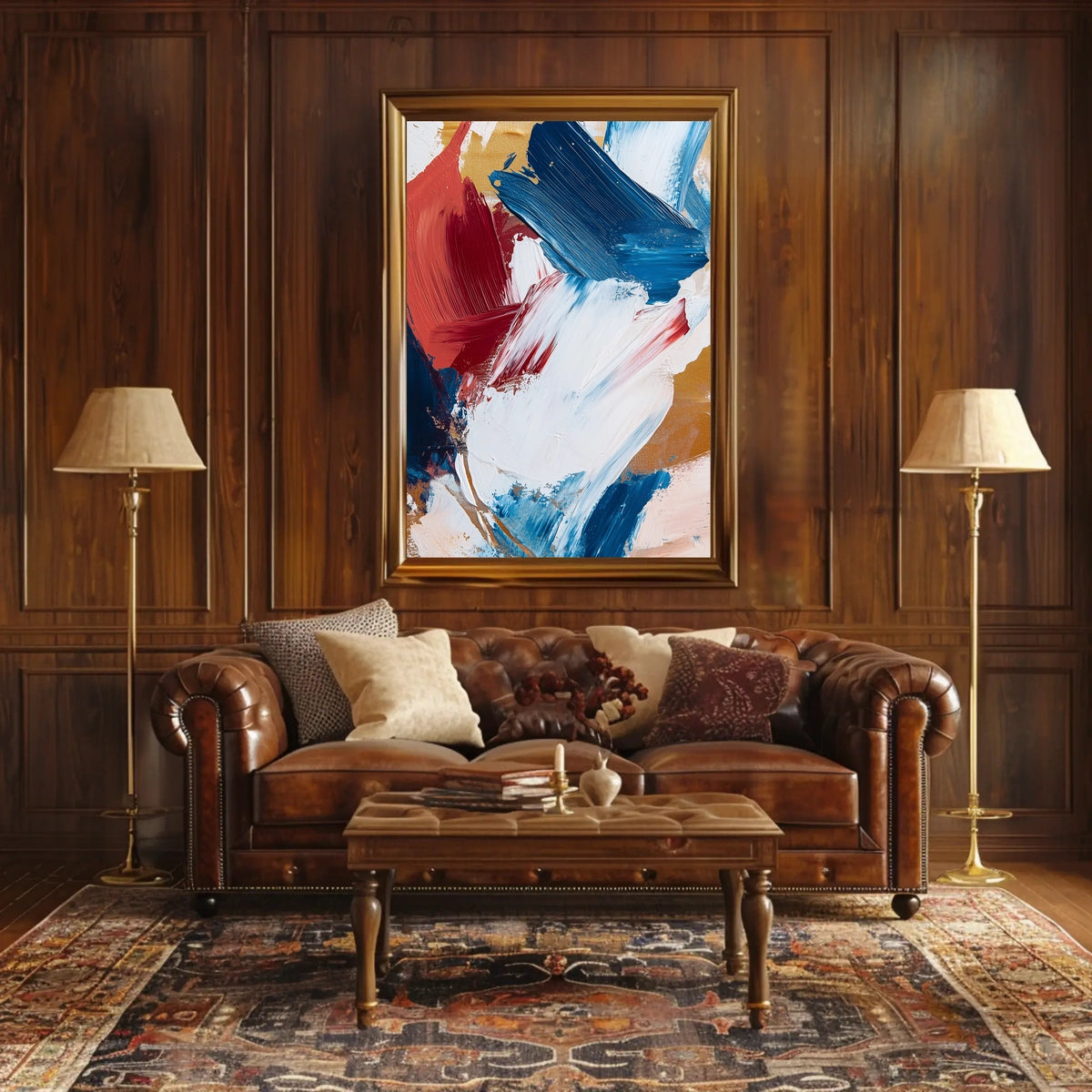 Vibrant Composition Of Layered Paint Abstract Poster