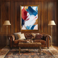 Vibrant Composition Of Layered Paint Abstract Poster