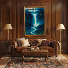 Niagara Falls Adventure Travel Poster Modern Wall Art