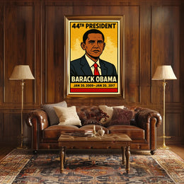 Barack Obama 44th President of the United States Inked Comic Style Poster