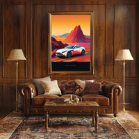 Sleek Modern Sports Car Futuristic Sci-Fi Poster