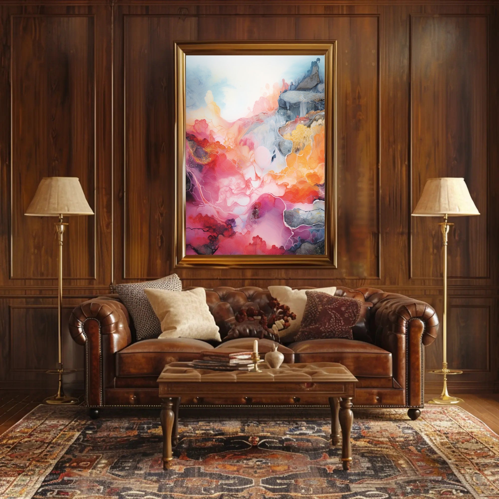 Abstract Colorful Waves Abstract Poster