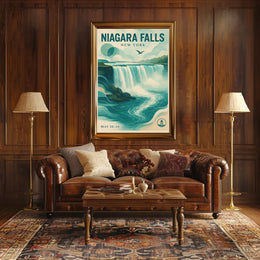 Niagara Falls New York Scenic Poster Vintage Wall Art