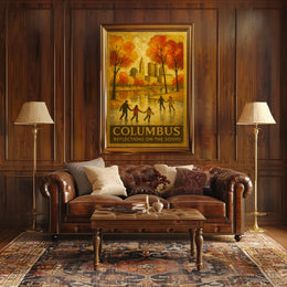 Columbus Reflections On The Scioto Poster