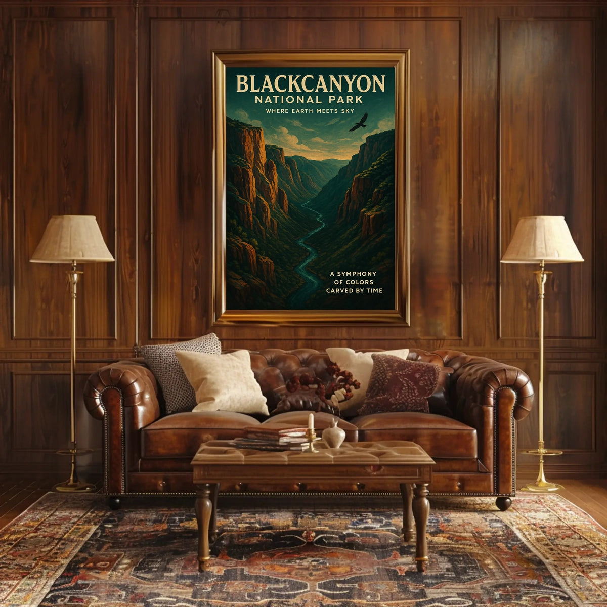 Black Canyon Splendor Vintage Illustration National Park Poster