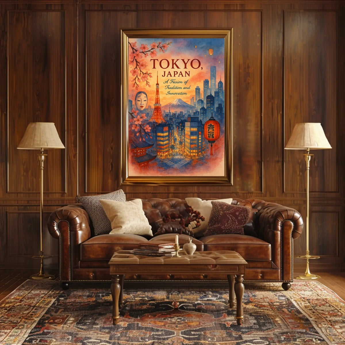 Tokyo Skyline Watercolor Poster: Tradition Meets Modernity