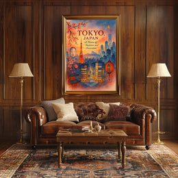 Tokyo Skyline Watercolor Poster: Tradition Meets Modernity