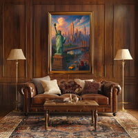 New York City Dreams Skyline Poster Modern Wall Art