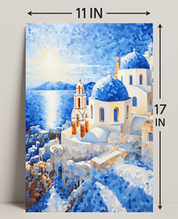 Santorini Mosaic Poster