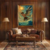 Icarus Inspired Myth Art in Vintage Painterly Style Poster