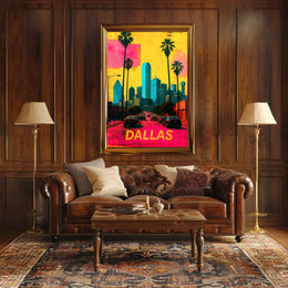 Vibrant Dallas Skyline Poster