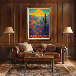 Psychedelic Vibrancy of Grand Canyon National Park Poster