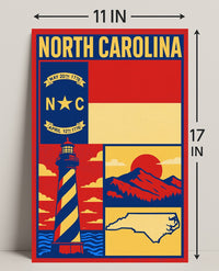 North Carolina Heritage Poster PosterGoat