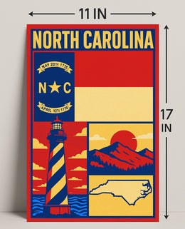 North Carolina Heritage Poster PosterGoat