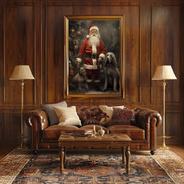 Santa Claus And His Canine Companions Poster