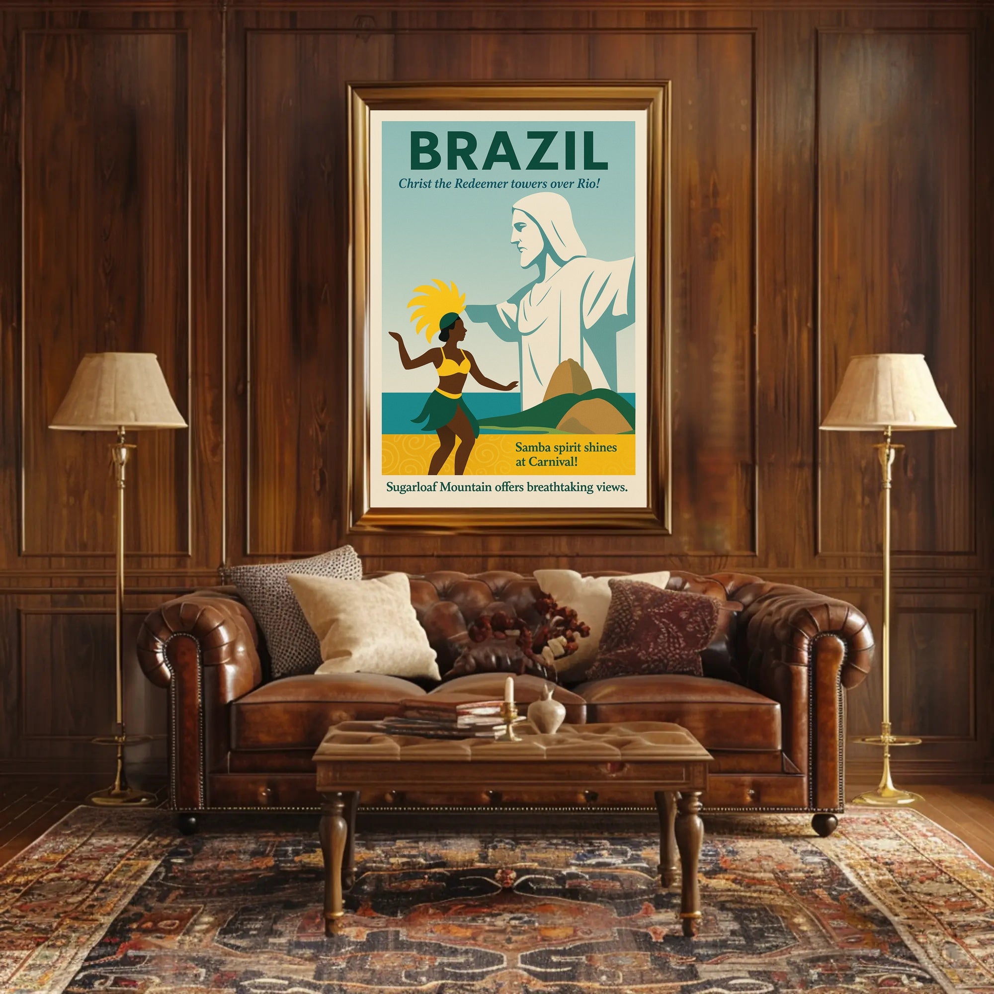 Discover Brazil Vintage Travel Poster Wall Art PosterGoat
