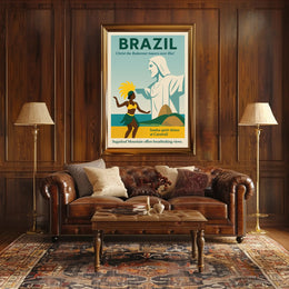 Discover Brazil Vintage Travel Poster Wall Art PosterGoat