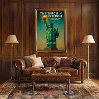 Statue of Liberty Vintage Patriotic Travel Poster