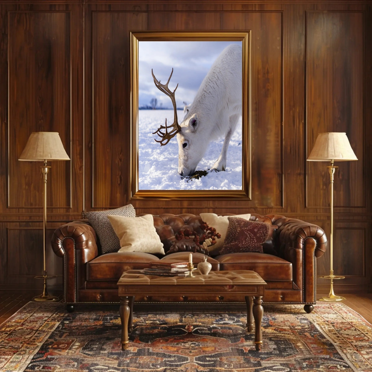 Majestic Reindeer In Snow Poster