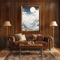 Serene Mount Fuji Nightscape Cultural or Heritage Poster