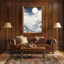 Serene Mount Fuji Nightscape Cultural or Heritage Poster