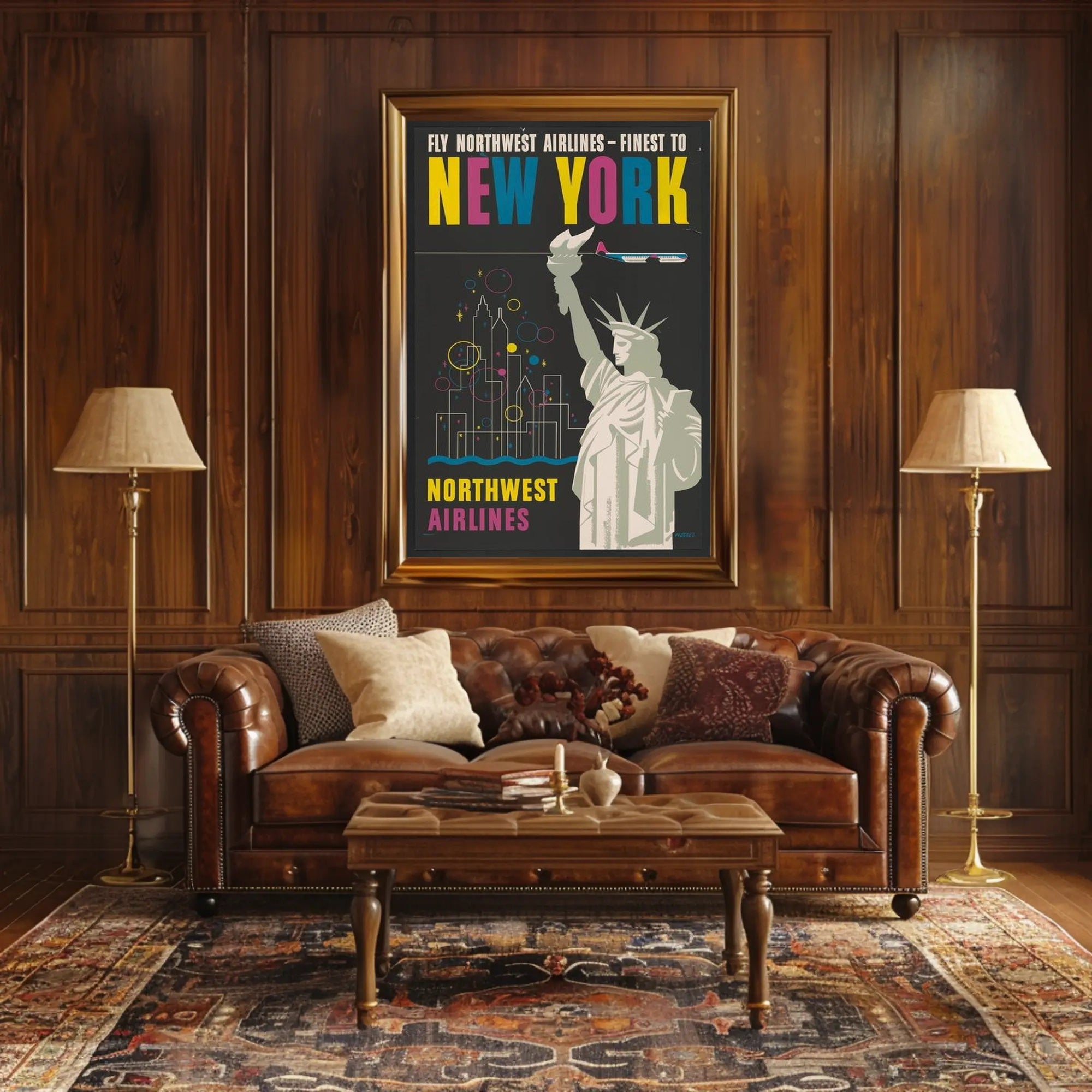 Fly Northwest Airlines to New York Poster PosterGoat