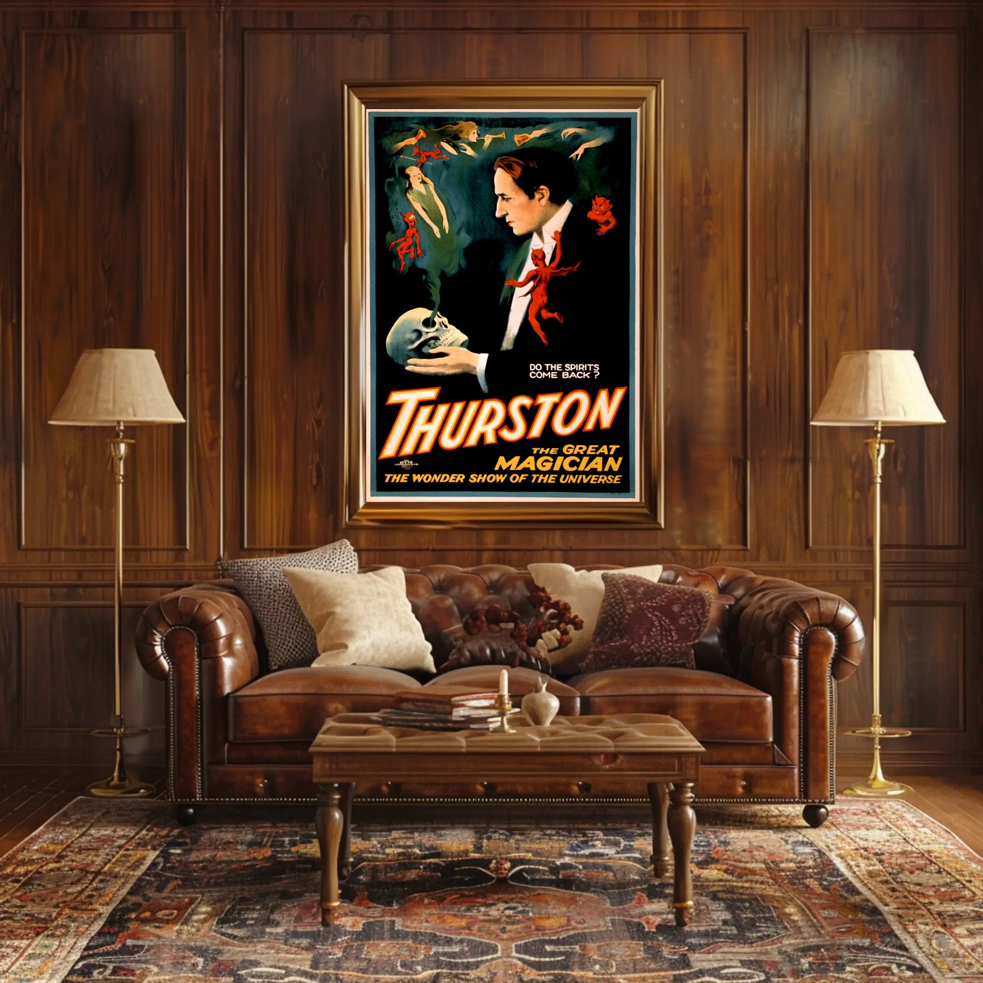 Thurston Magician Vintage Poster with Mystical Supernatural Theme