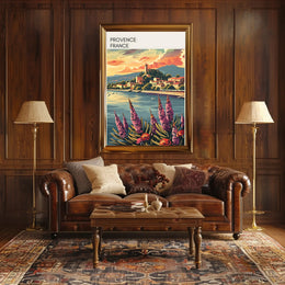 Charming Coastal Village in Provence Travel Poster
