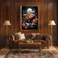 Mystical Fish Under Moonlit Night Poster