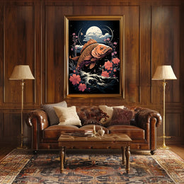 Mystical Fish Under Moonlit Night Poster
