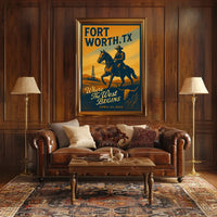Fort Worth, TX Where the West Begins Poster