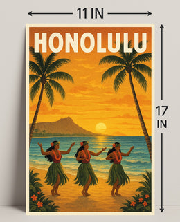 Honolulu Sunset Poster PosterGoat